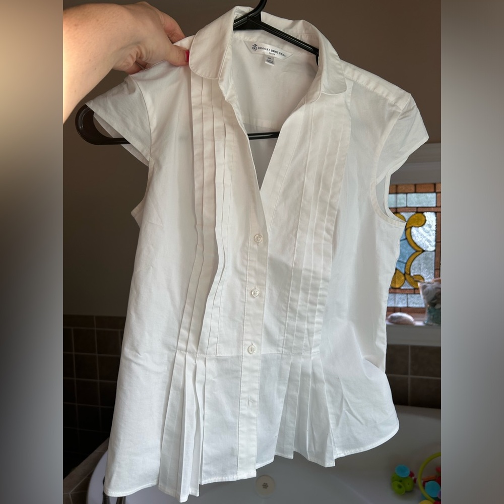 Brooks Brothers 0P white blouse